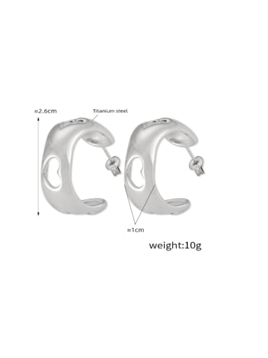 F1224 Steel Earrings Titanium Steel Geometric Hip Hop Stud Earring