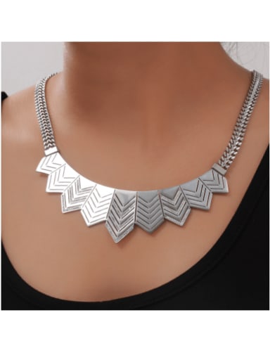 Titanium Steel Cubic Zirconia Hip Hop Irregular Bracelet and Necklace Set