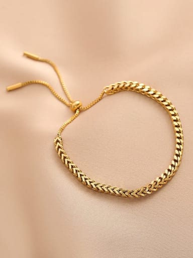 T171 Wheat Ear Pull Bracelet Gold Titanium Steel Wheatear Trend Link Bracelet