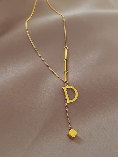 Titanium Steel Letter Trend Lariat Necklace