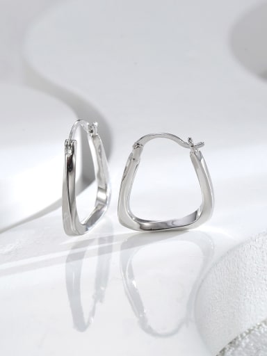 H01471 steel color Brass Geometric Trend Stud Earring