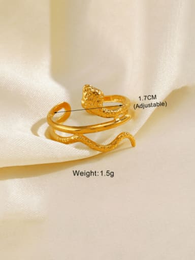 Golden Snake Ring Stainless steel Heart Hip Hop Stackable Ring