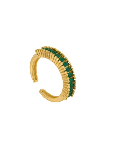 Brass Cubic Zirconia Geometric Trend Band Ring