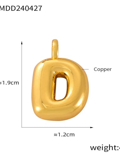 D79 D Brass Minimalist Letter Pendant