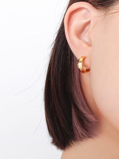 F533 Gold Earrings Titanium Steel Geometric Minimalist Stud Earring
