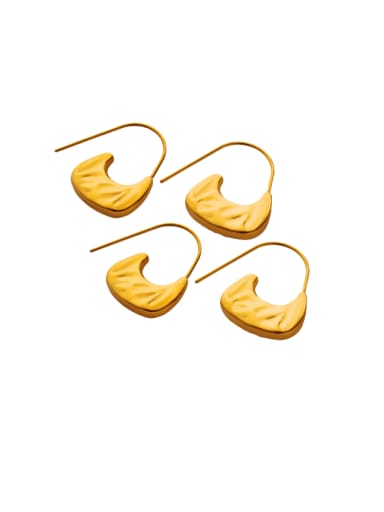 F639 Gold Earrings Titanium Steel Geometric Bag Minimalist Hook Earring