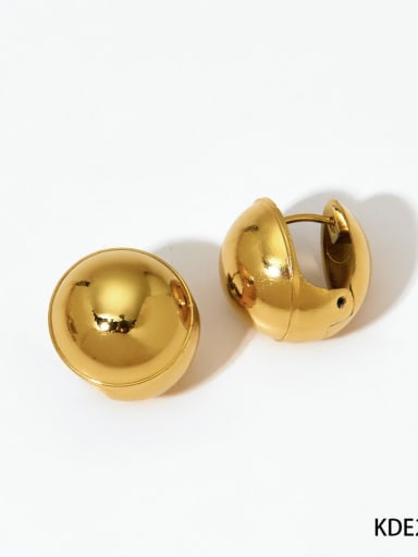 Gold round earrings KDE2185 Stainless steel Heart Trend Stud Earring
