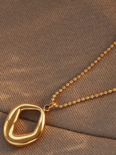 Titanium 316L Stainless Steel Bead Chain  Vintage Irregular Pendant Necklace with e-coated waterproof