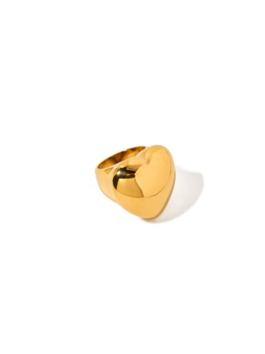 Stainless steel Heart Trend Band Ring