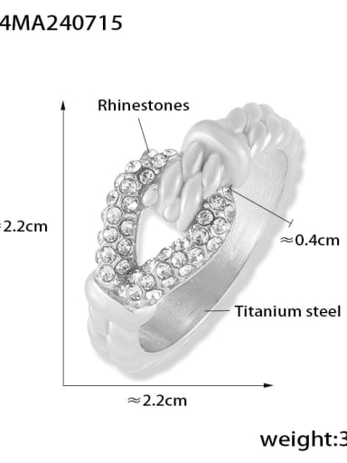 A614 Titanium Steel Cubic Zirconia Geometric Trend Band Ring