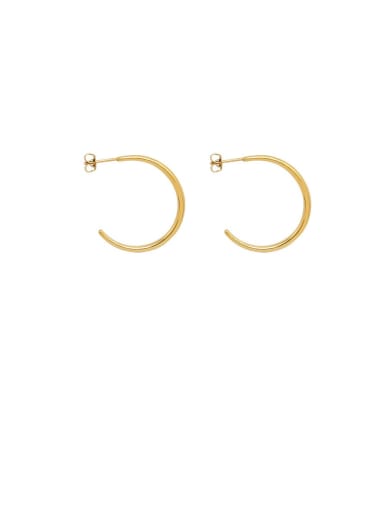 Gold (0.2MM) Titanium 316L Stainless Steel C shape Minimalist Hoop Earring with e-coated waterproof