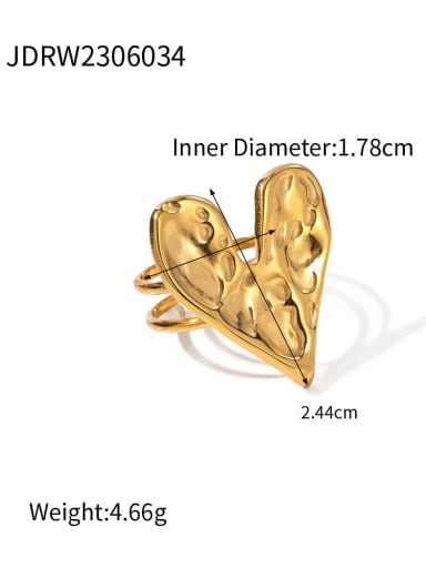 Stainless steel Heart Trend Band Ring