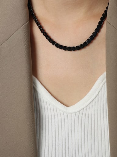 Trend Geometric Titanium Steel Bracelet and Necklace Set