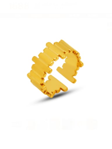 A314 gold ring (opening not adjustable) Titanium Steel Geometric Minimalist Band Ring