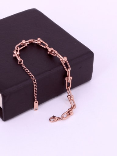 Rose gold Titanium Steel Irregular Minimalist Link Bracelet