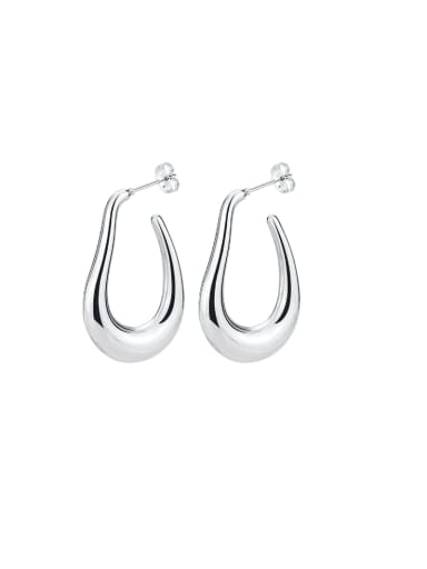Steel Stainless steel Geometric Minimalist Huggie Earring