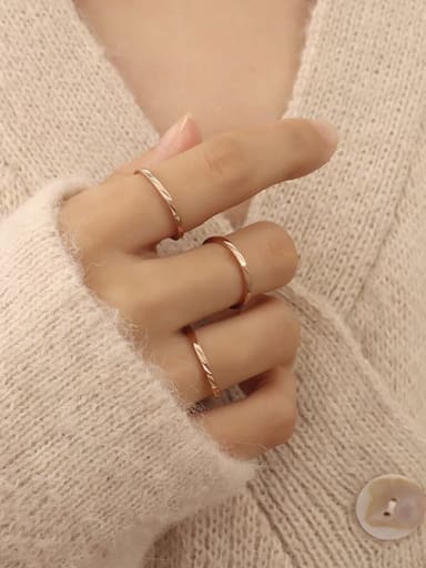 A091 rose gold ring Titanium Steel Round Minimalist Band Ring