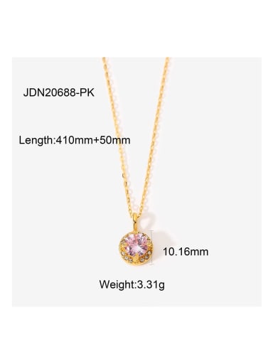JDN20688 GN Stainless steel Cubic Zirconia Round Dainty Necklace