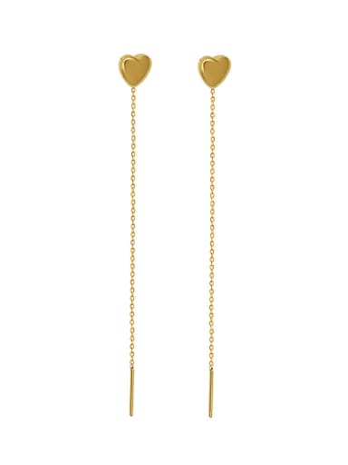 Golden couple Titanium 316L Stainless Steel Tassel Minimalist Threader Earring with e-coated waterproof