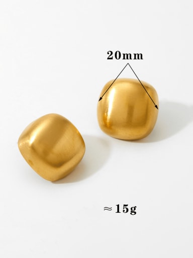 Gold KDE2556 Stainless steel Square Minimalist Stud Earring