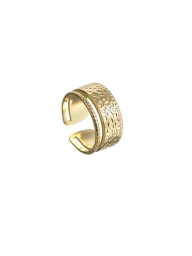 gold Titanium Steel Geometric Hip Hop Stackable Ring