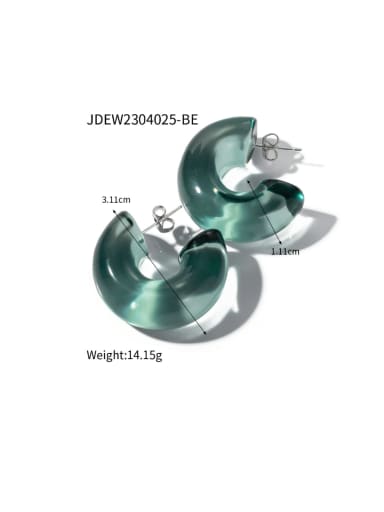 JDEW2304025 BE Stainless steel Resin Multi Color Geometric Minimalist Stud Earring