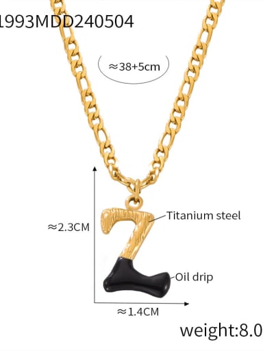 Titanium Steel Letter Hip Hop Necklace