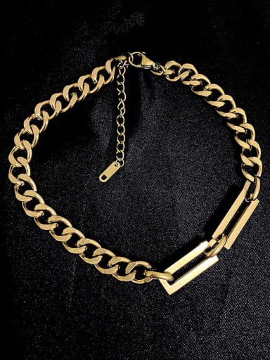 SB21112501G Titanium Steel Hip Hop Hollow  Geometric Chain Necklace