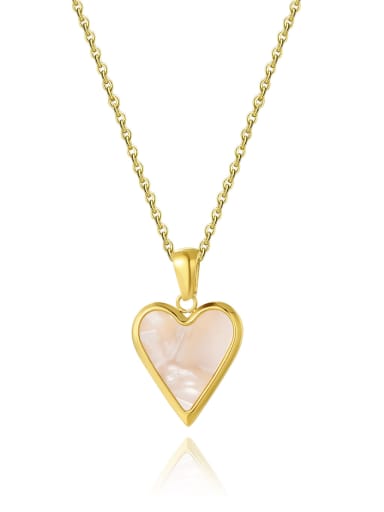SN22060611W Titanium Steel Shell Heart Trend Necklace