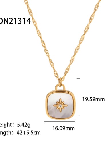 JDN21314 Stainless steel Shell Geometric Minimalist Necklace