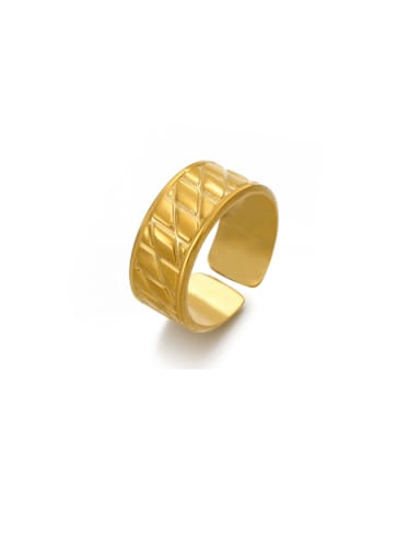 Golden Ring Stainless steel Geometric Hip Hop Band Ring