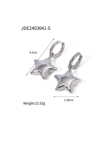 JDE2403041 Steel Stainless steel Pentagram Hip Hop Huggie Earring
