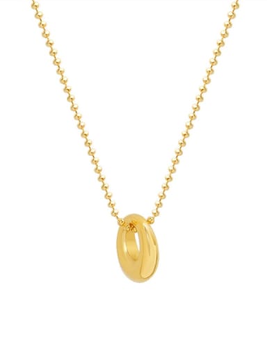 P097 gold necklace 40+ 5cm Titanium Steel Geometric Minimalist Beaded Necklace