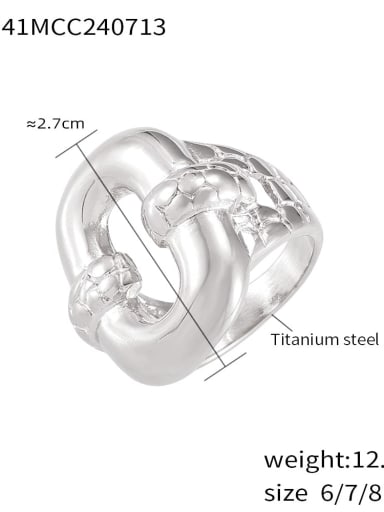 A541 Steel Ring Titanium Steel Geometric Trend Band Ring