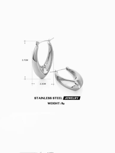 Sharp elliptical hollow earrings  steel Stainless steel Geometric Minimalist Huggie Earring
