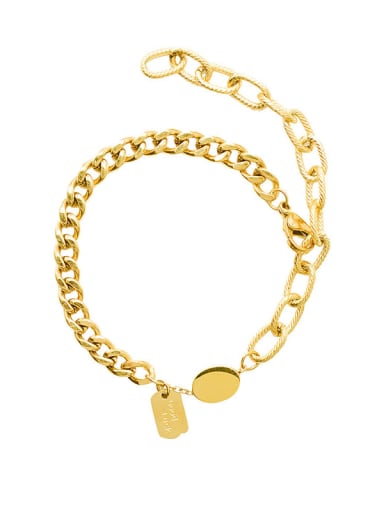 Gold bracelet 20cm Titanium Steel Geometric Minimalist Link Bracelet