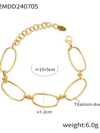 E202 Golden Bracelet Titanium Steel Geometric Trend Link Bracelet
