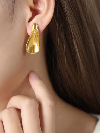 F1047 Gold Earrings Titanium Steel Geometric Trend Stud Earring