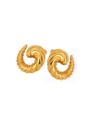 F358 Gold Earrings Titanium Steel Geometric Trend Stud Earring