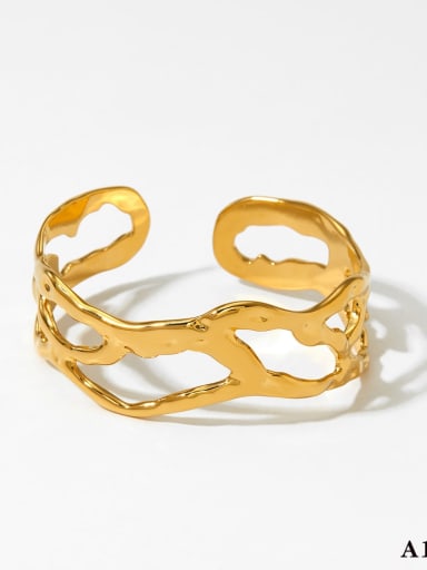 Golden Bracelet A1110 Stainless steel Geometric Trend Cuff Bangle