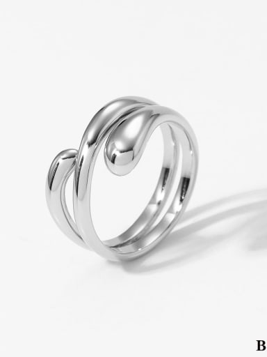 Steel ring B442 Stainless steel Geometric Trend Band Ring