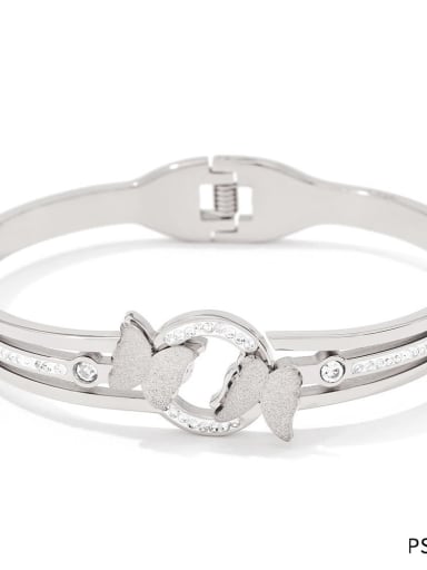 Stainless steel Cubic Zirconia Butterfly Trend Band Bangle