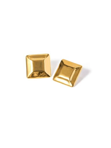 JDE2401003 gold Stainless steel Geometric Hip Hop Stud Earring