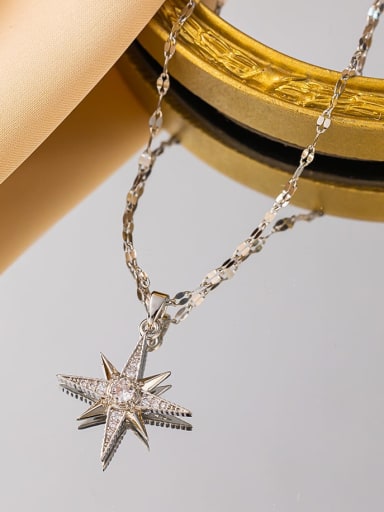 Titanium Steel Cubic Zirconia Star Dainty Necklace