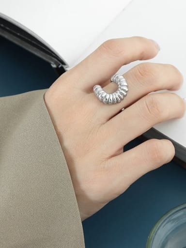 A010 Steel Ring Titanium Steel Geometric Trend Band Ring