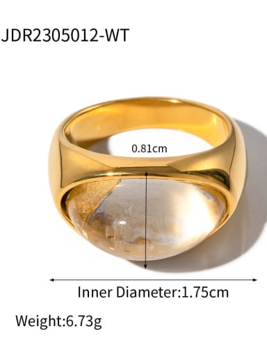JDR2305012 WT Stainless steel Resin Geometric Trend Band Ring