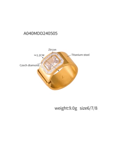 TXA040 Gold White Diamond Ring  US  8 Titanium Steel Shell Hip Hop Heart  Bangle Rings and Necklace Set