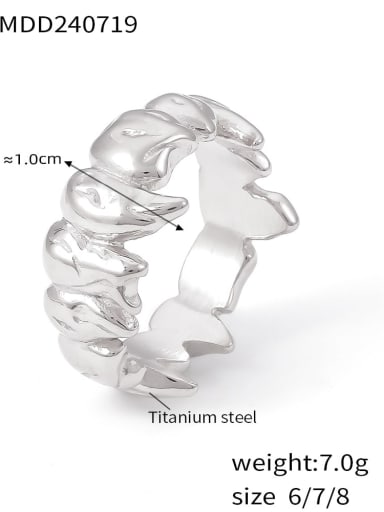 A165 Steel Ring Titanium Steel Geometric Trend Band Ring