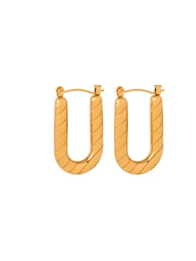 F290 Gold Earrings 3.27x1.88cm Titanium Steel U Shape Hip Hop Huggie Earring