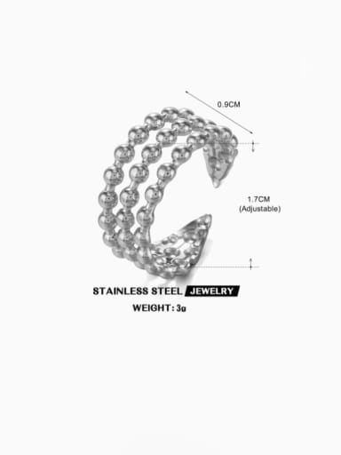 Steel Ring Stainless steel Bead Geometric Hip Hop Stackable Ring